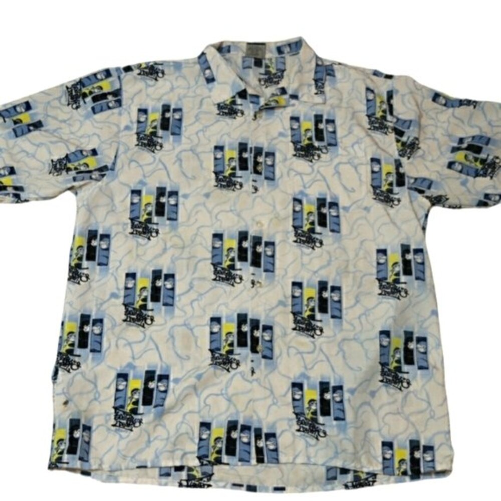 South Pole Logo Button Down All Over Print Vintage 90s Streetwear Shirt XL